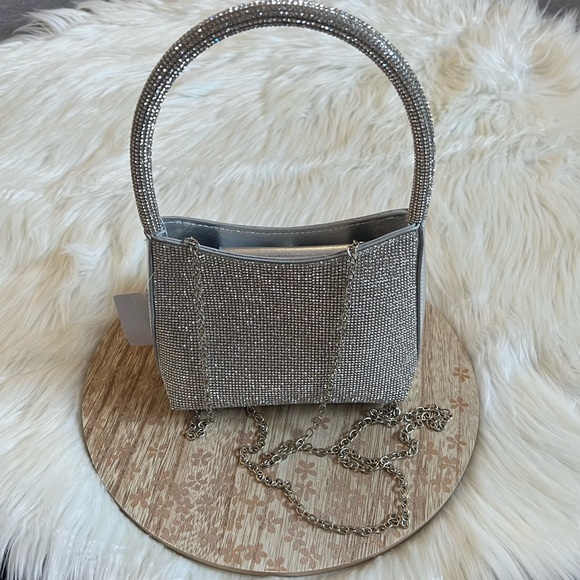 Handbags - NEW Lovely Silver Tone Rhinestone Mini Bag ✨